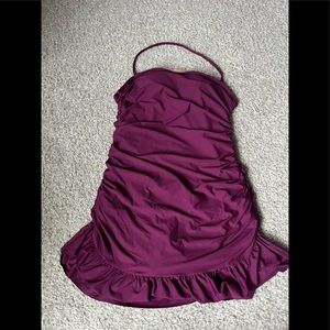 JCrew women strapless one piece swim suit with flare size 8